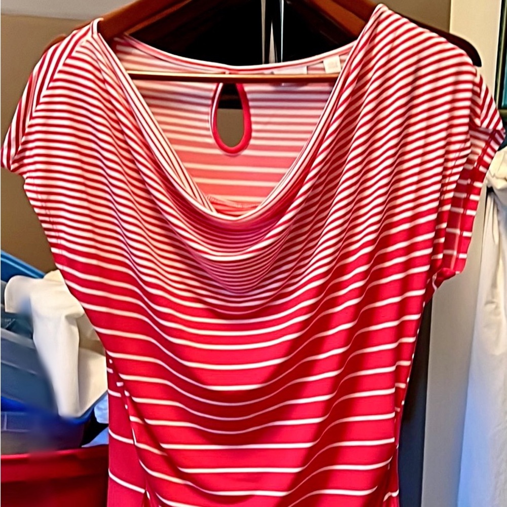 Women’s Pink and White Striped Top by New York & Company!